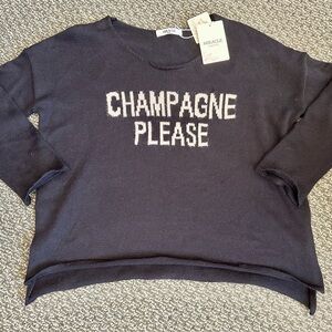 “CHAMPAGNE PLEASE” oversized Sweater NWT XS/S